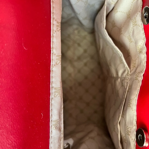 Steve Madden BWebber tweed satchel Crimson red with crossbody tote bag NWT - Picture 5 of 9